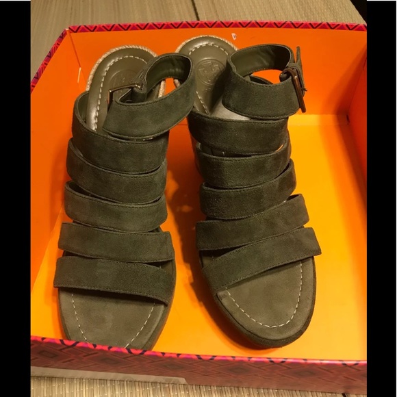 Tory Burch Bailey Multi-Strap Wedge Espadrille 9.5 - Picture 2 of 8